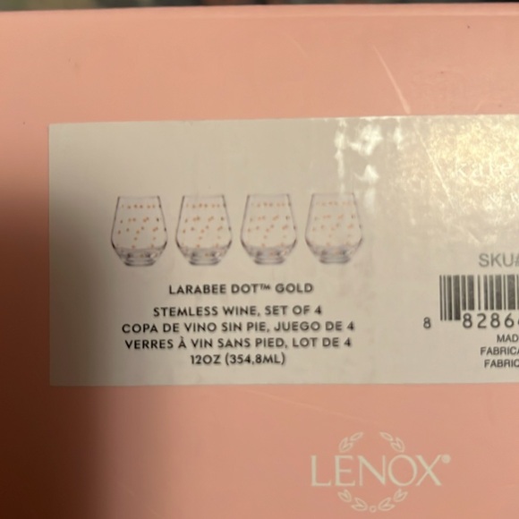 COPY - Kate spade New york Larabee dot Gold set of 4 glasses - Picture 3 of 3